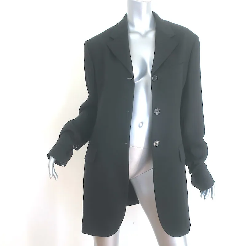 ACNE Studios Button-Cuff Blazer Black Wool Crepe Size 40 Single Breasted Jacket