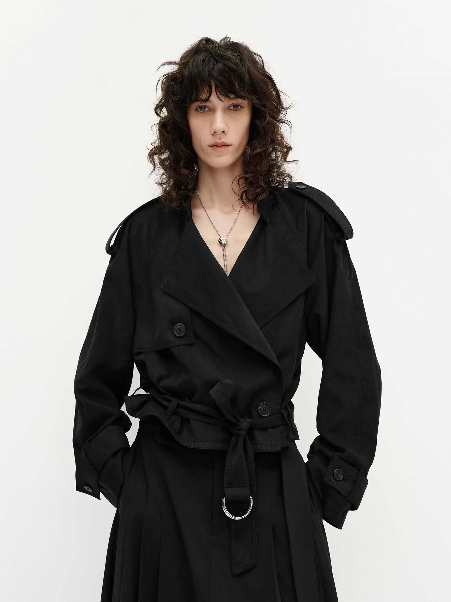 Belted Hem Loose Jacket