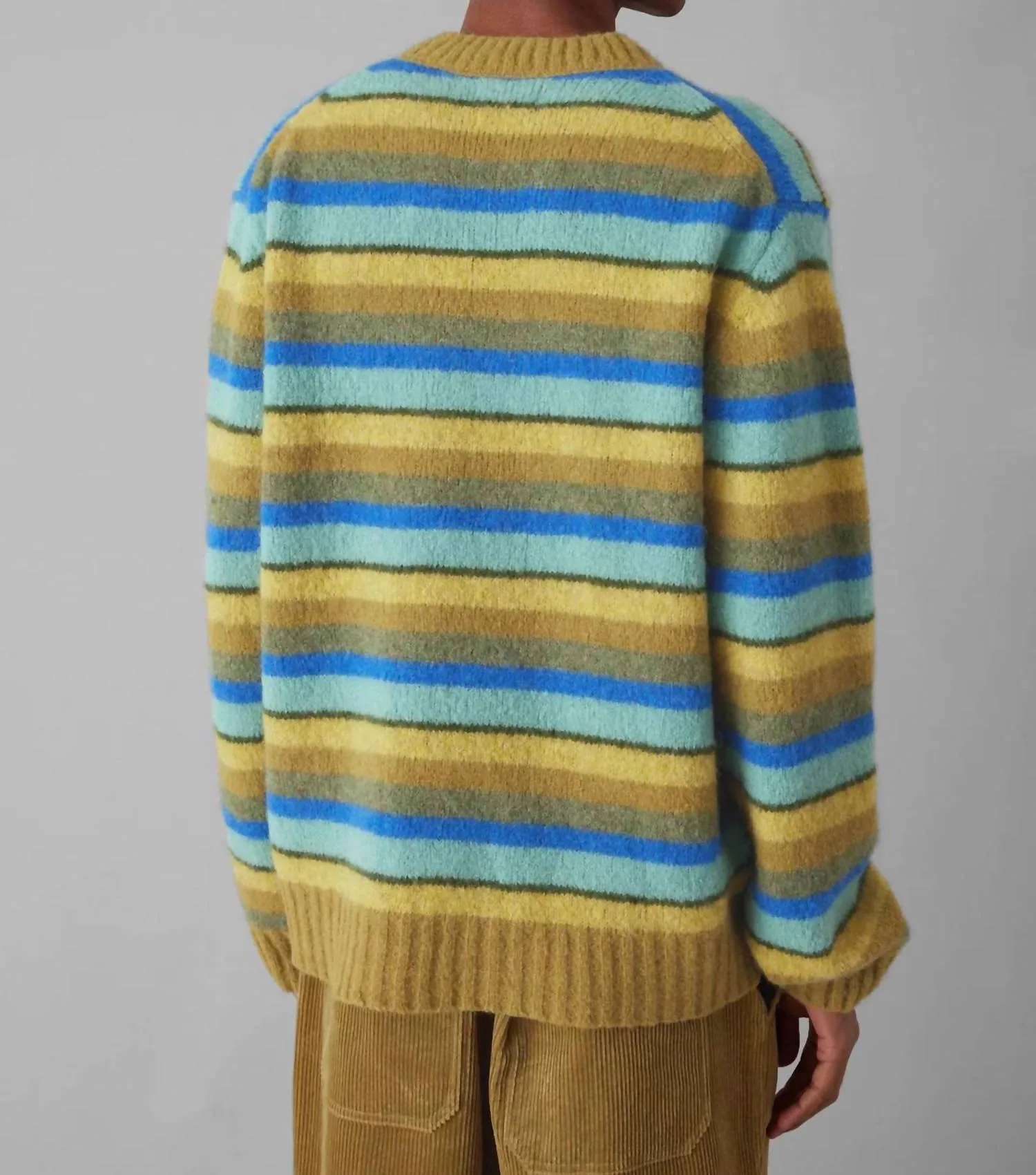 Brushed Stripe Sweater In Mustard Multi