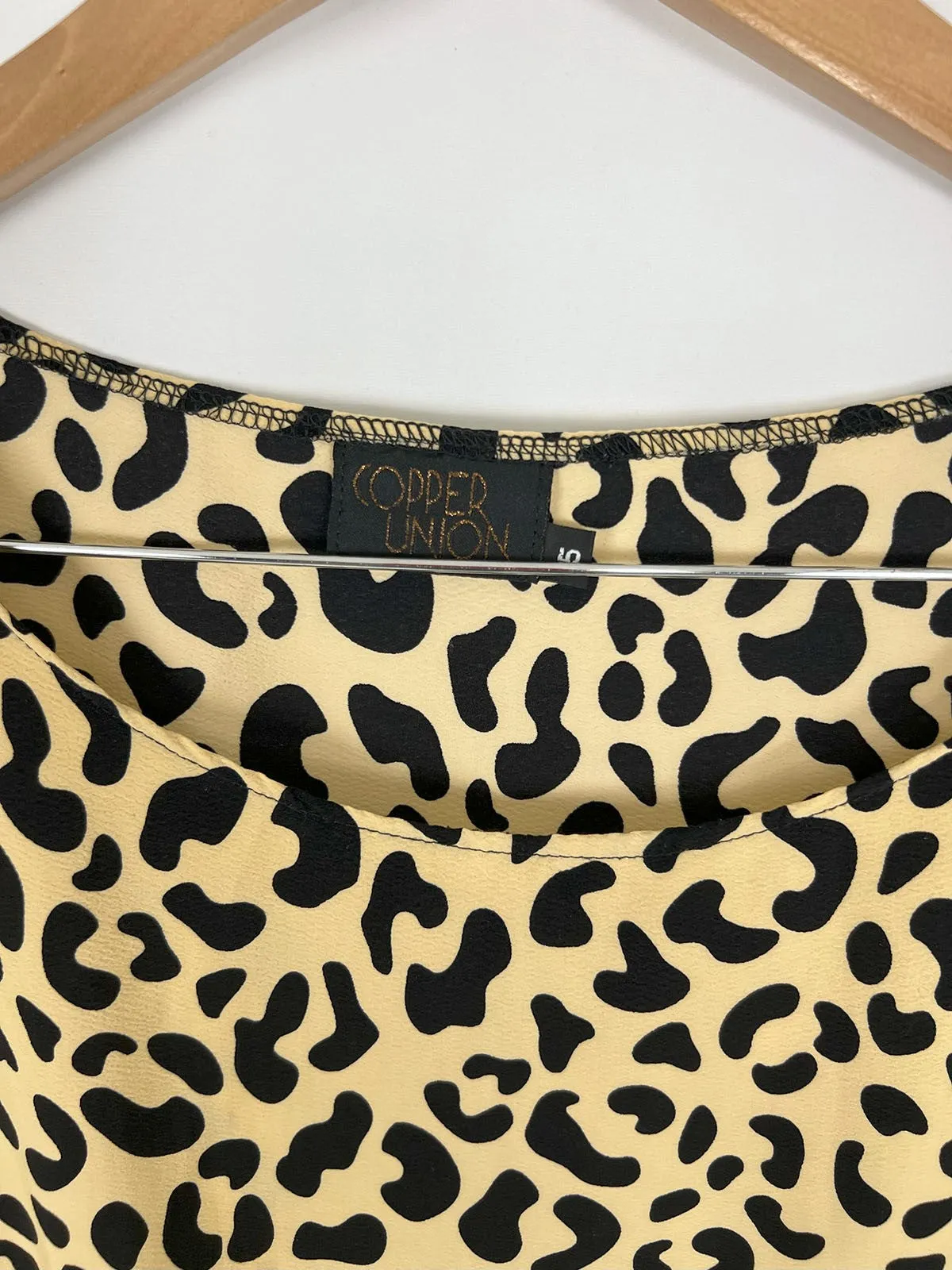 Copper Union Size 5 (28/30) Cream & Black Cheetah Dress