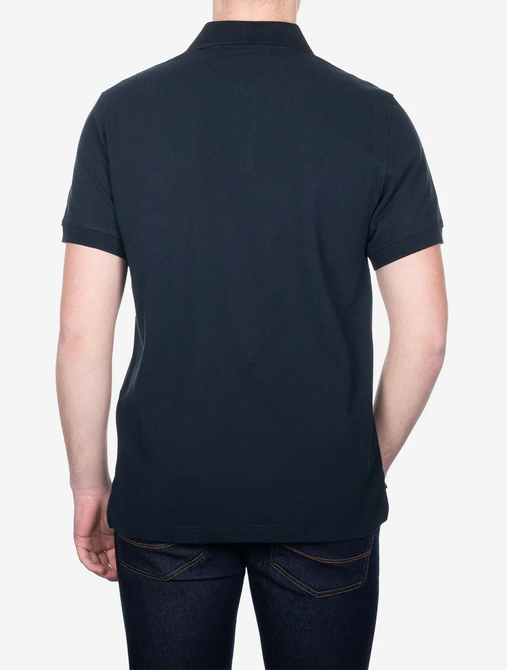 Cotton Short-Sleeved Polo Dark Ink