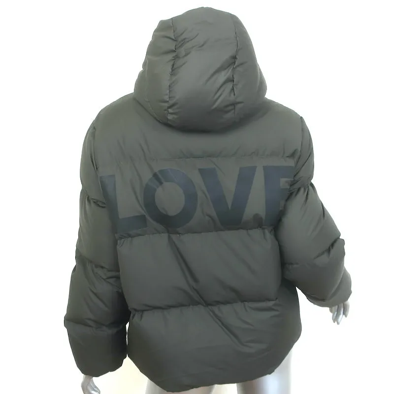 Duvetica x Katharine Hamnett LOVE Down Puffer Jacket Dark Green Size Extra Small