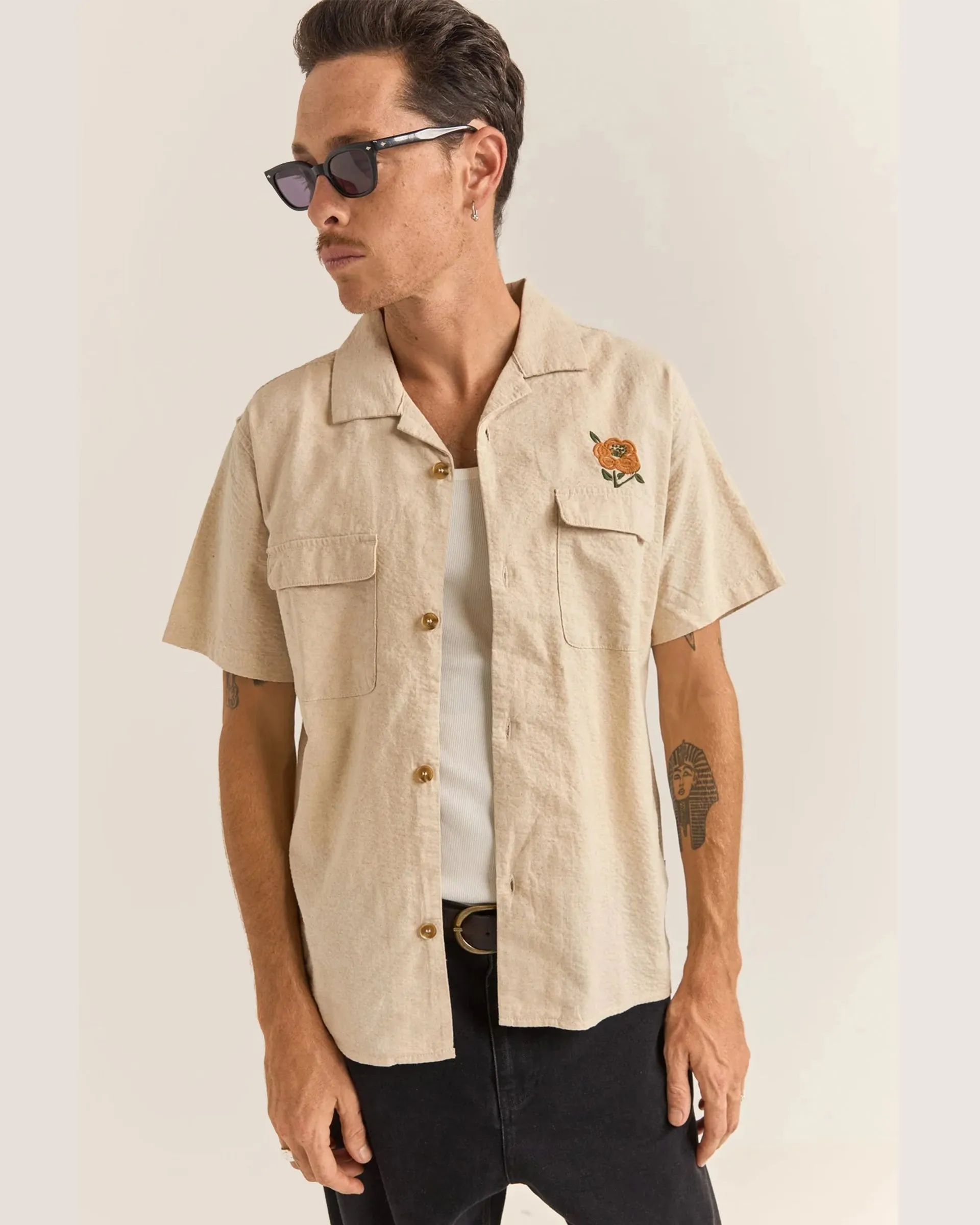 Embroidered Seersucker S/S Shirt