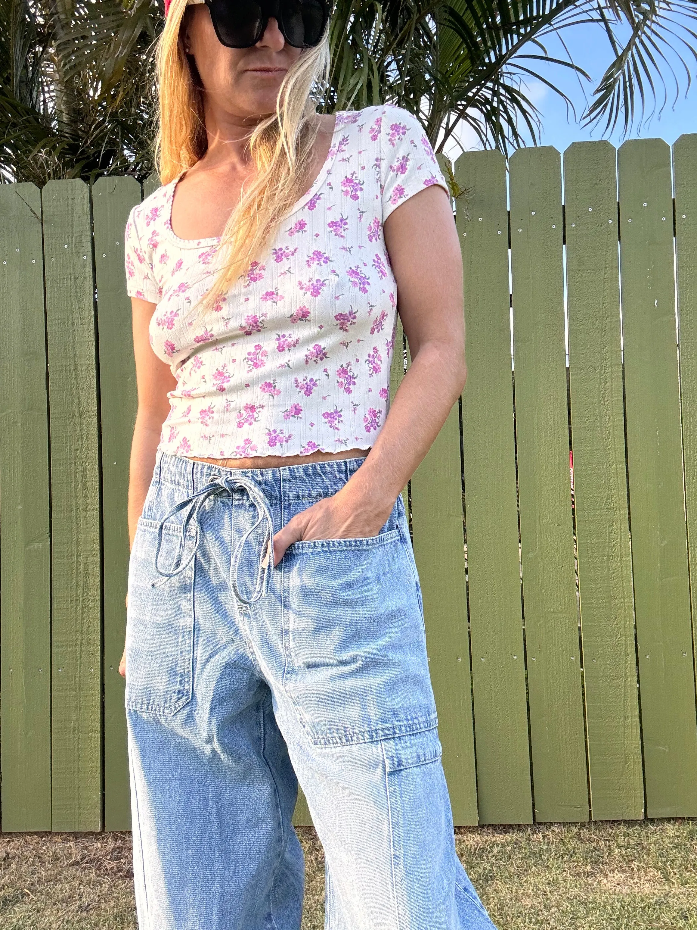 Liberated Days Drawstring Barrel Jean