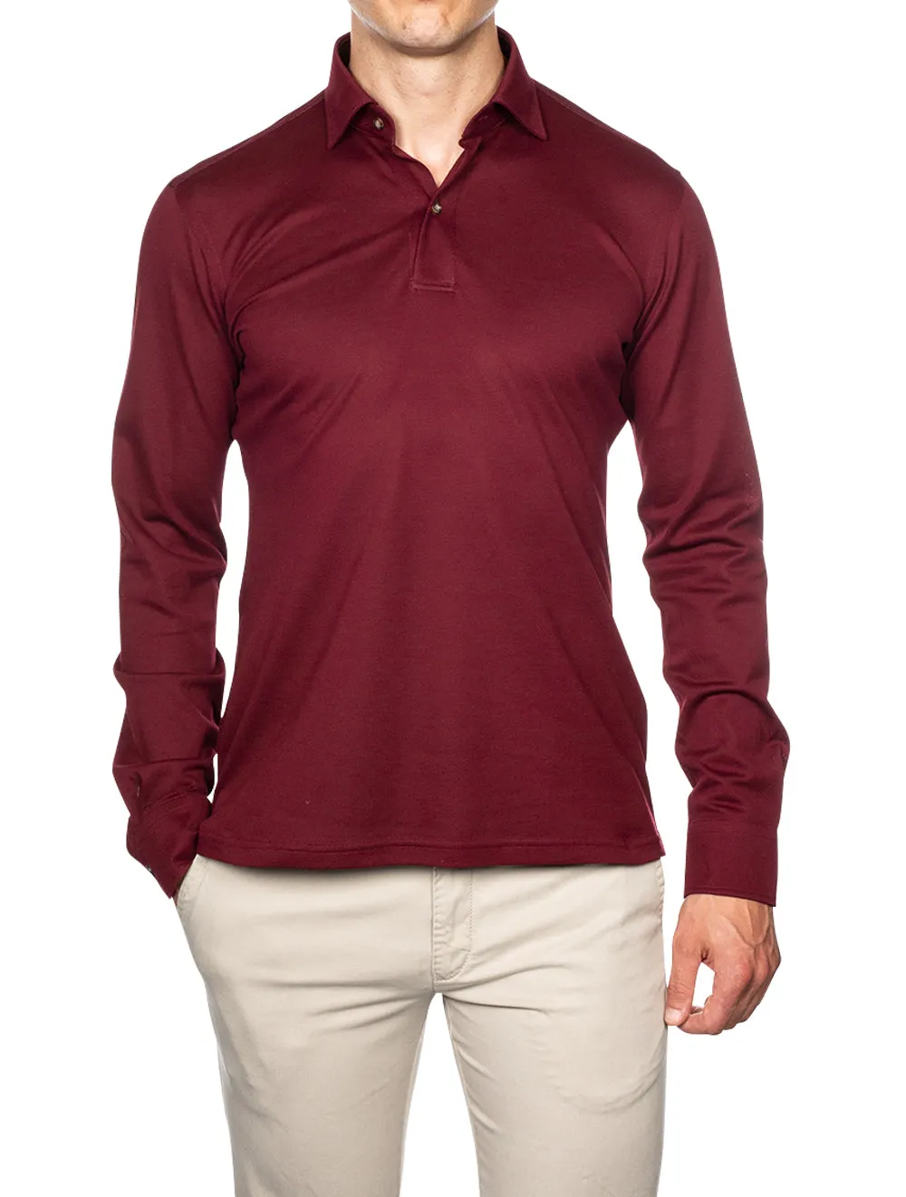 Longsleeve Polo Shirt Wine