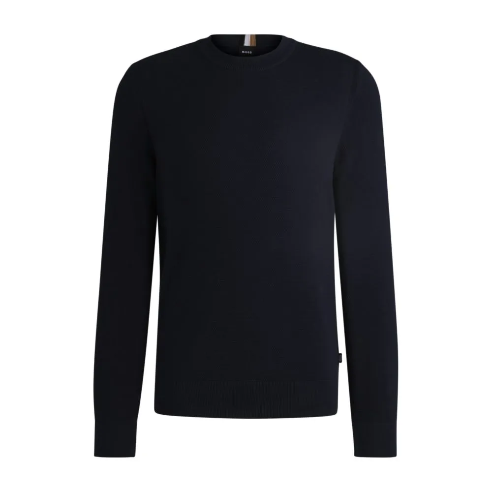 Micro-structured sweater in cotton