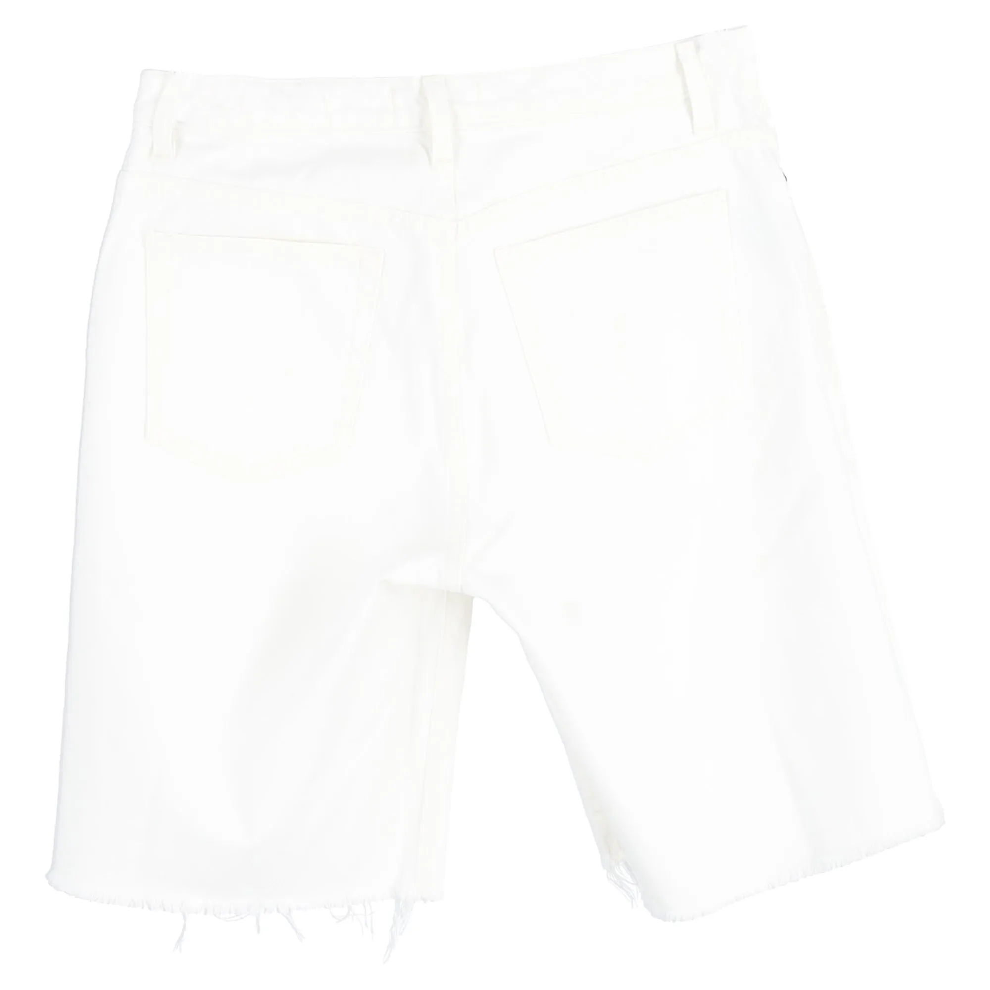 Nili Lotan High-Rise Bermuda Shorts in White Cotton Denim