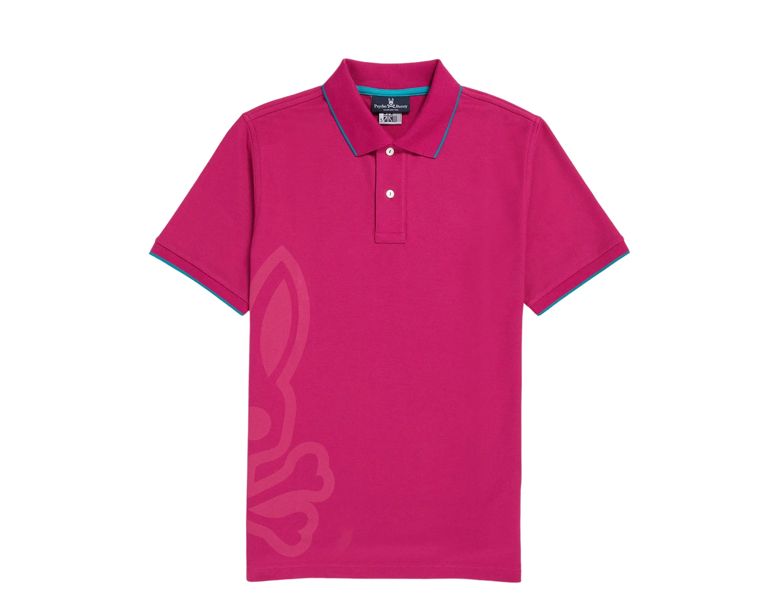 Psycho Bunny Chatham Side Bunny Polo Wild Berry Men's Shirt B6K976U1PC-WLB