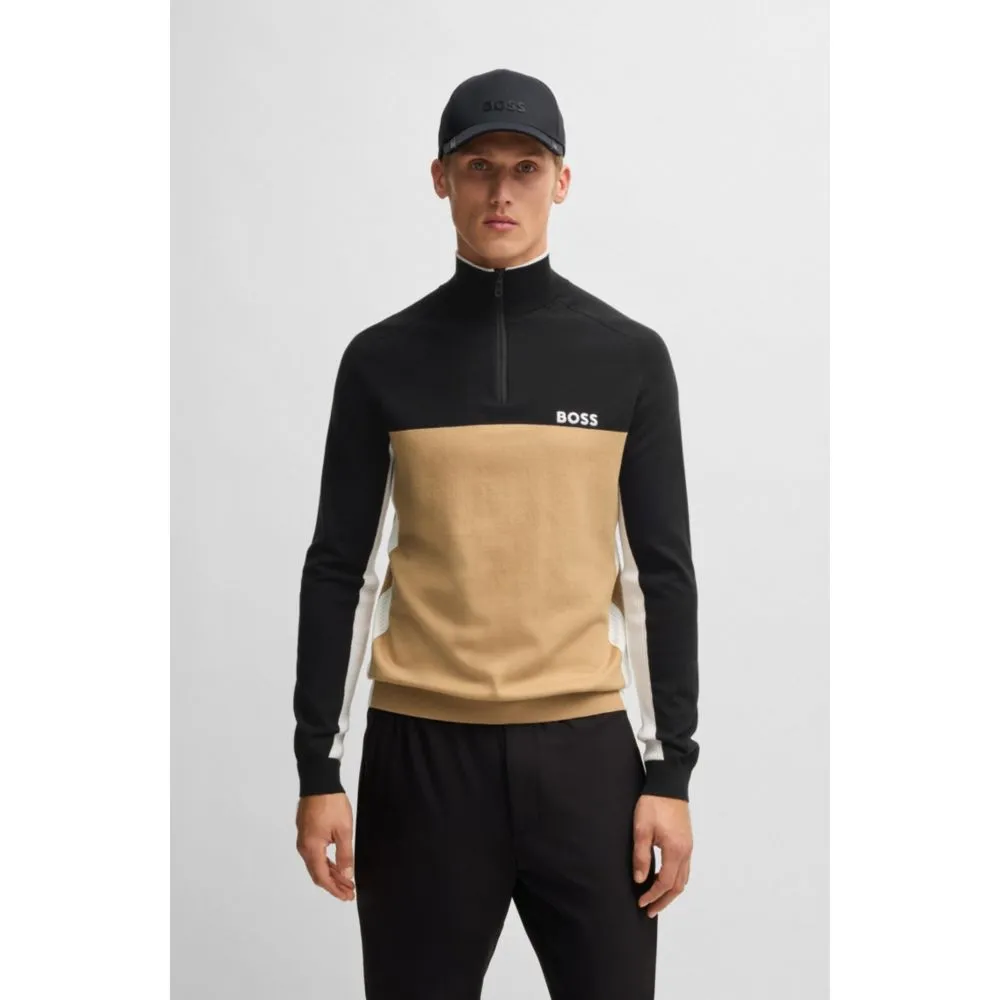 Regular-fit sweater with color-blocking
