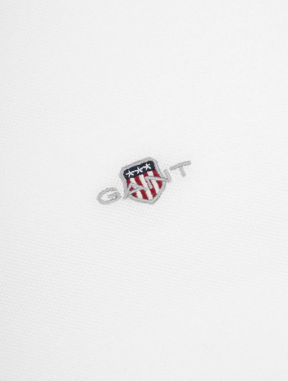 Regular Shield Short Sleeve Pique Polo White