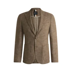 Slim-fit blazer in micro-patterned stretch tweed