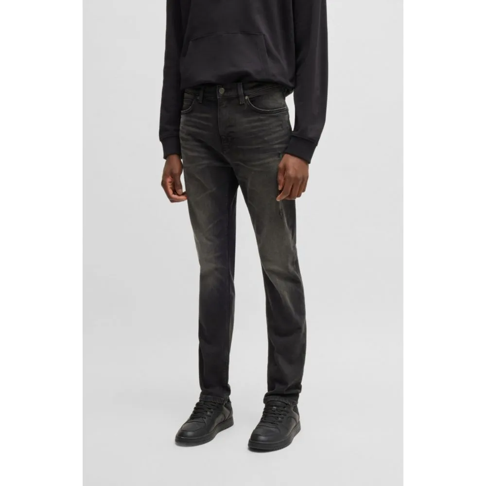 Slim-fit jeans in black stretch denim
