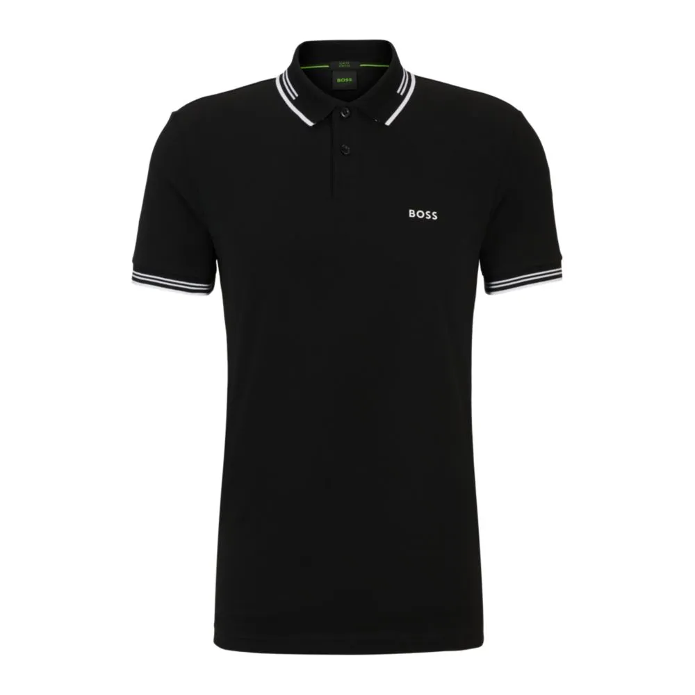 Stretch-cotton slim-fit polo shirt with branding