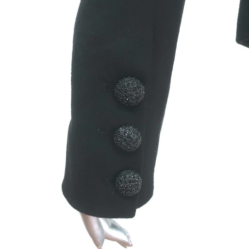 Thakoon Ruffle Jacket Black Wool-Angora Size 6