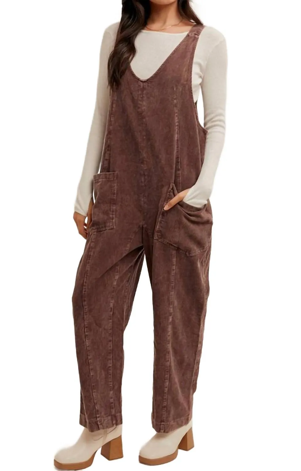 That Overall Ease Jumpsuit In Grape